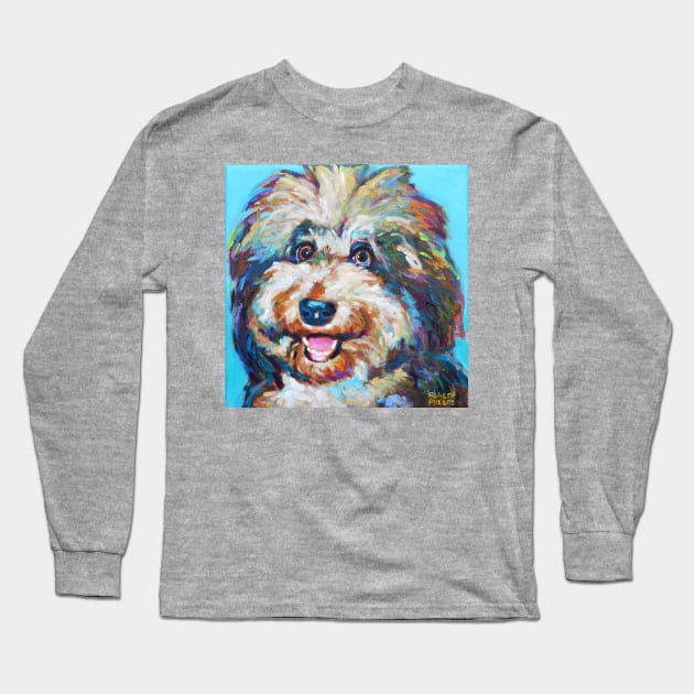 Olivia, the AussieDoodle Long Sleeve T-Shirt by RobertPhelpsArt